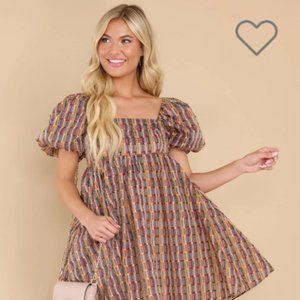 Brown Multi Print Dress